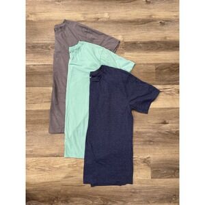 Kingsted Mens XL 3 Pack Crew Neck T Shirts Gray Mint Navy Cotton Polyester Blend